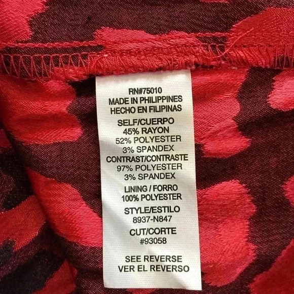 City Studio Formal Dress Size 3 Black with Red Skirt/Black Cheetah Print - Picture 6 of 6